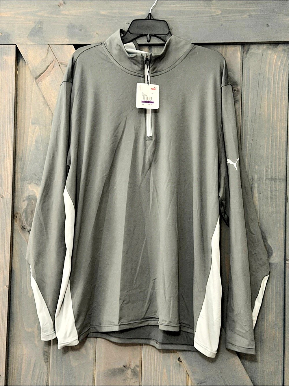 Puma Gamer 1/4 Zip Pullover Men's Gray & White XXL NWT
